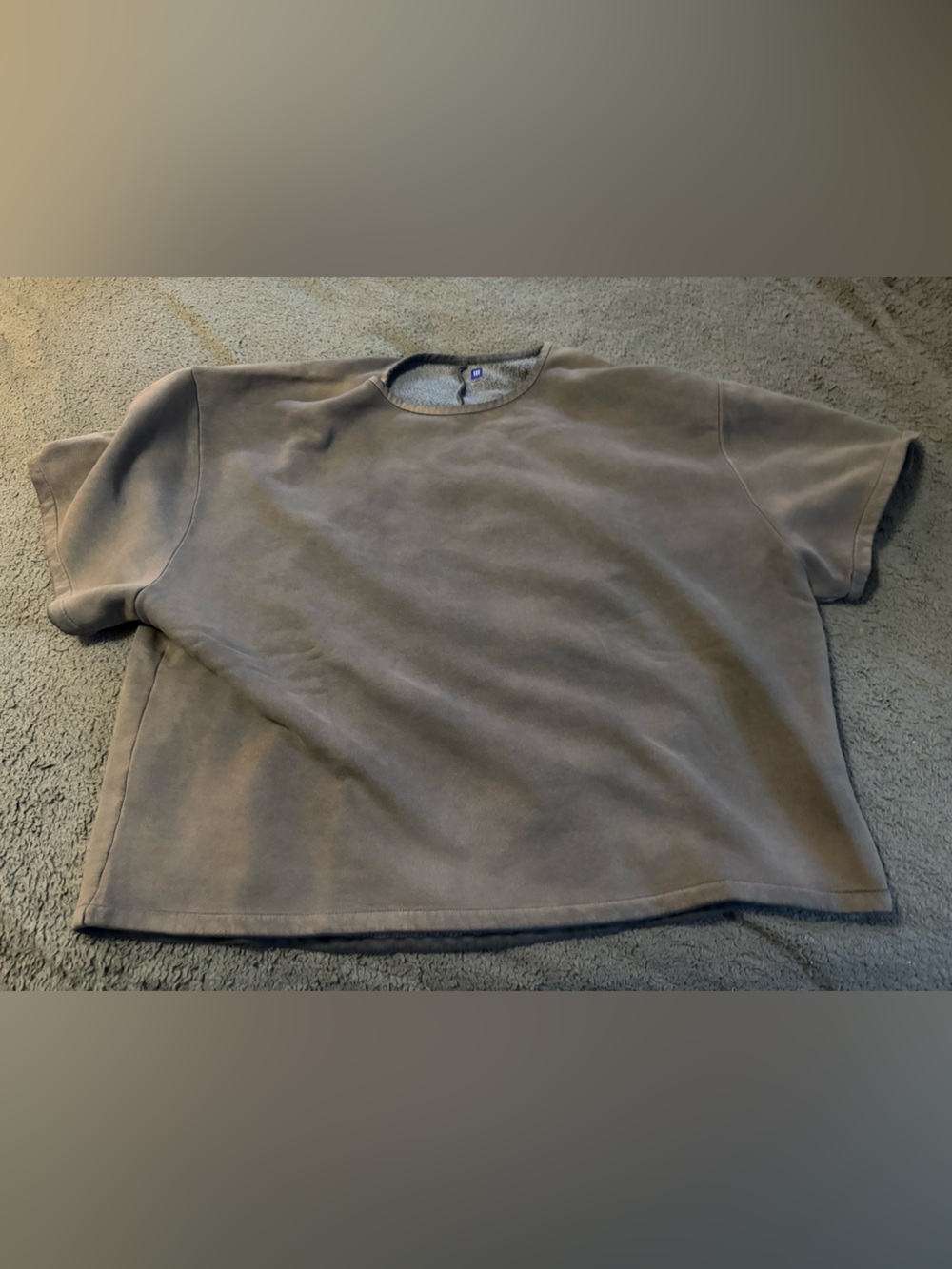 Yeezy Men's Crewneck Short-Sleeve Sweater in Taupe